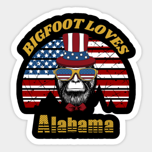 Bigfoot Loves America, Alabama Sticker